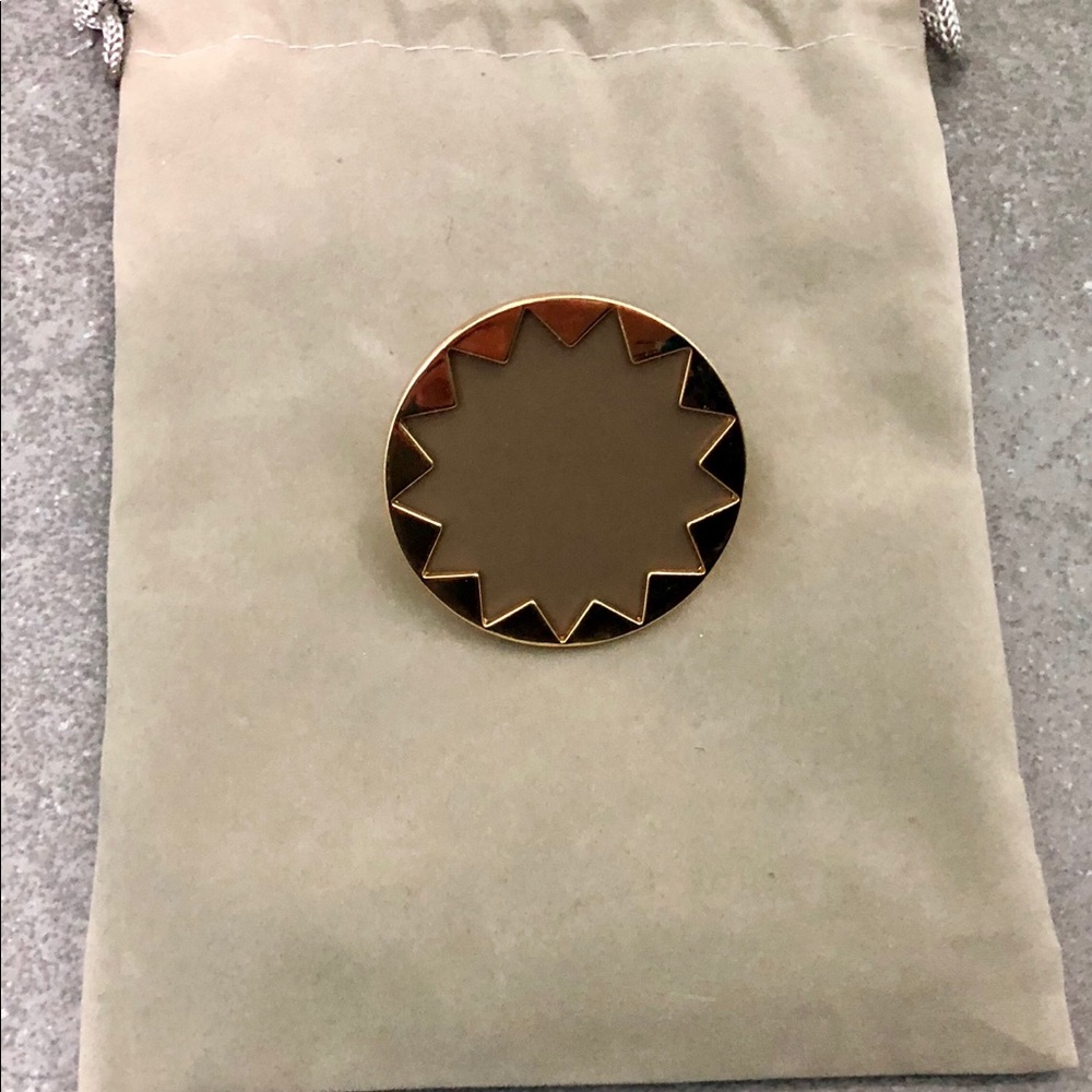 House of Harlow Leather Sunburst Ring-Size 6